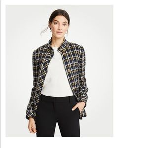 Ann Taylor plaid  structured jacket excellent SZ 2